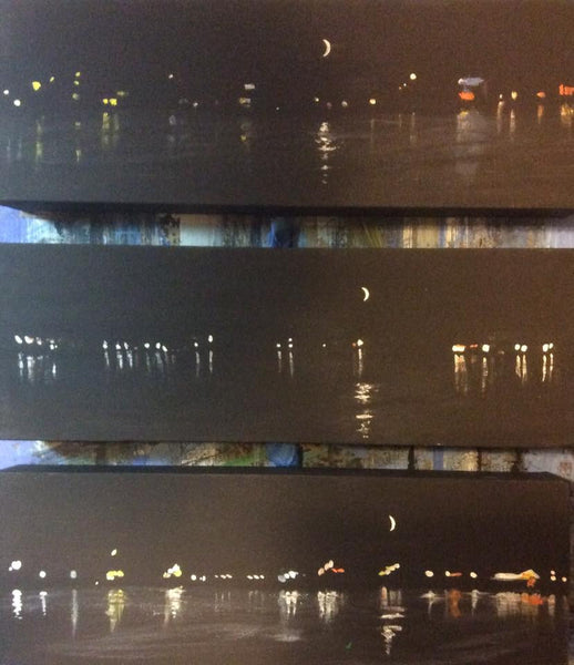 Three views of the August crescent moon