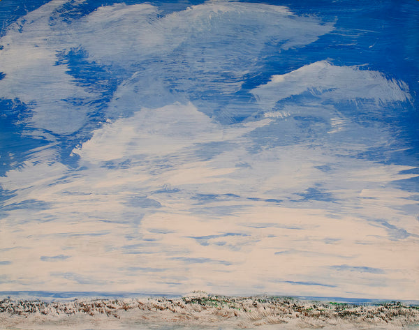 Winter beach becomes vast cumulus clouds