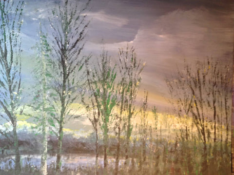 At dusk on the cold lagoon