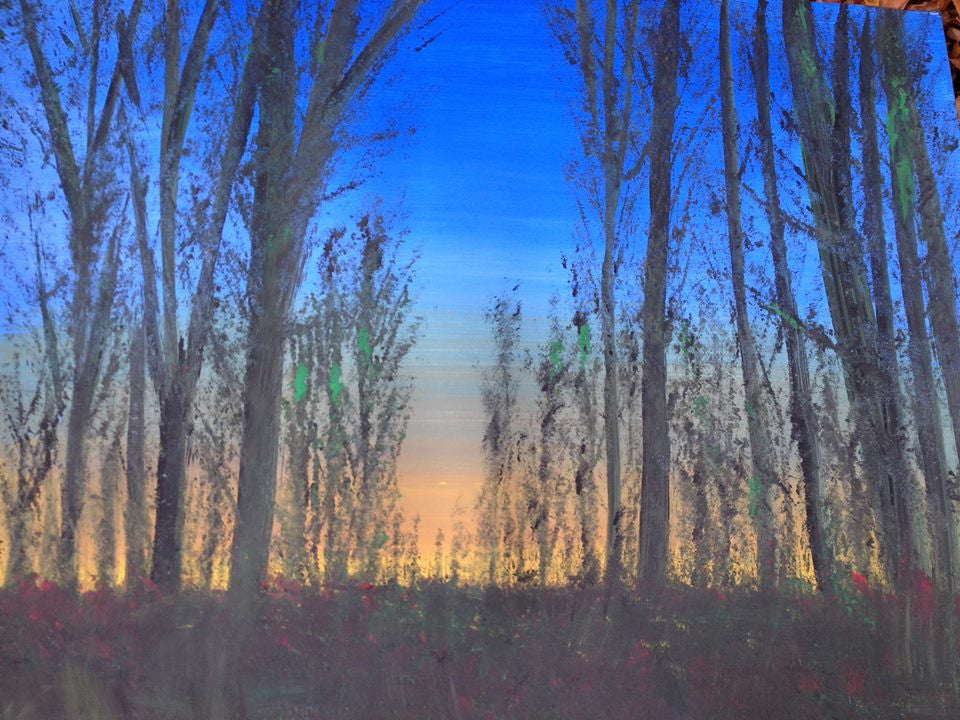 Early winter sunset viewed from the Lakeshore road, Saugatuck