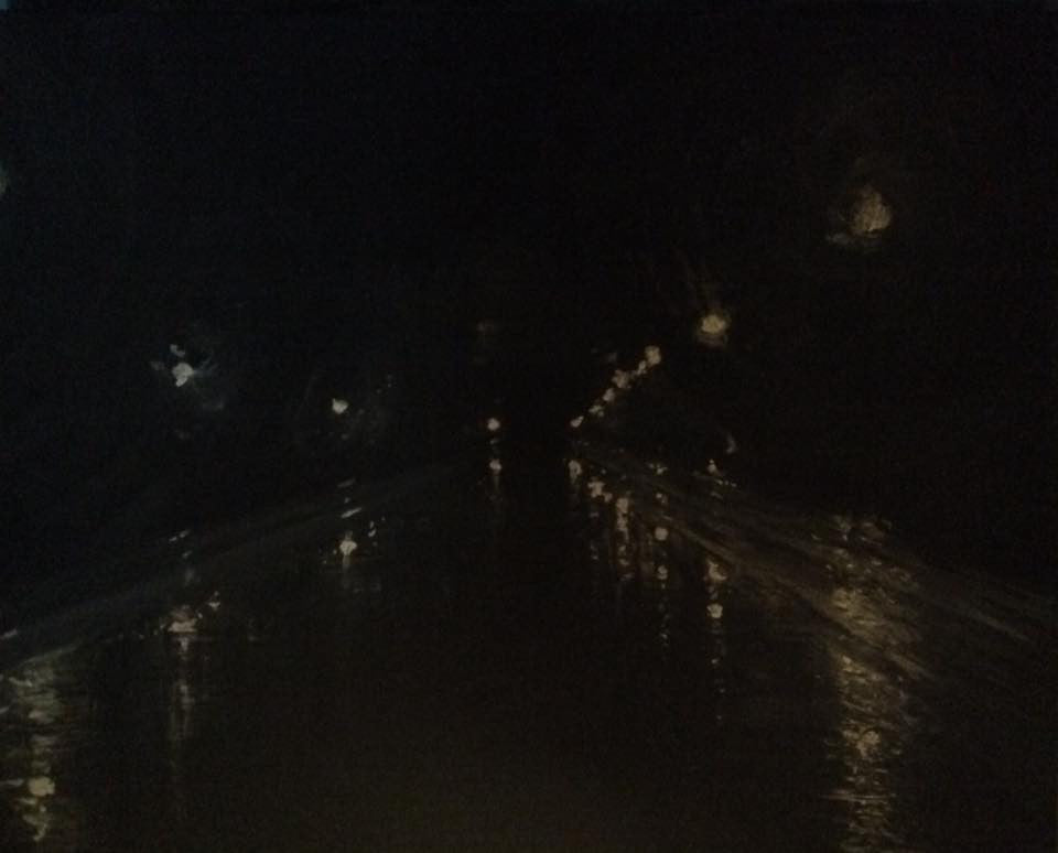 It was dark and freezing rain