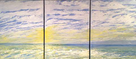Lake Michigan sunset in triptych