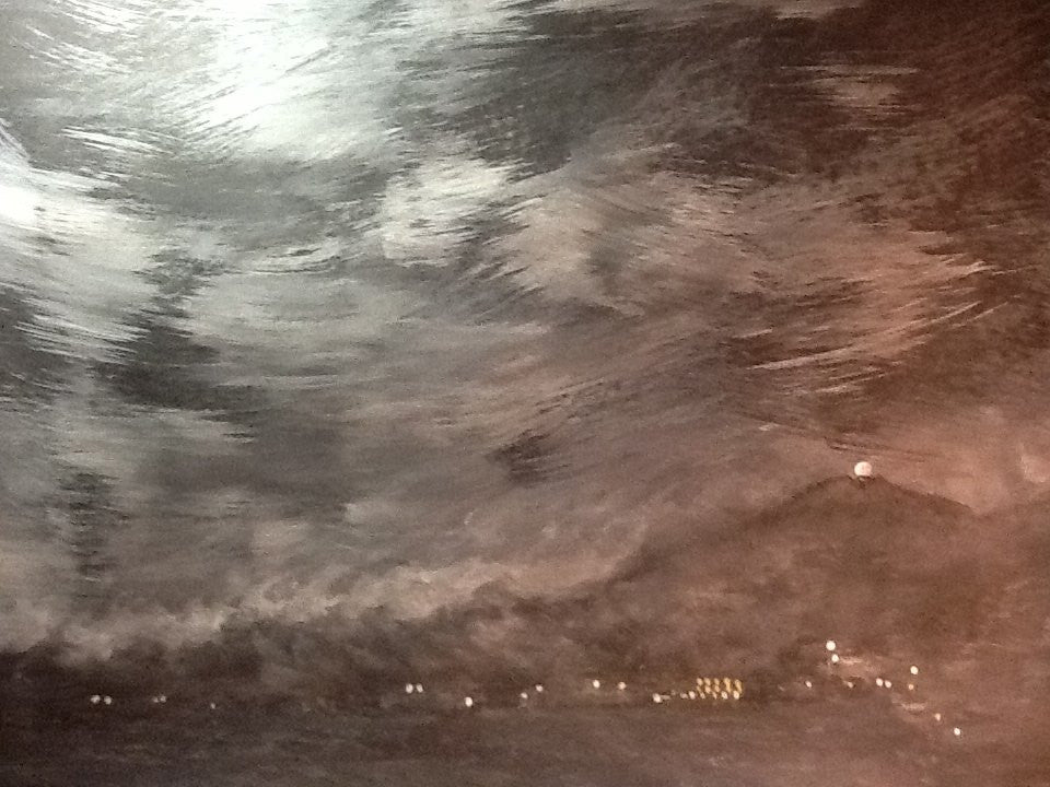 Moon, wind and clouds over Saugatuck harbor tonight