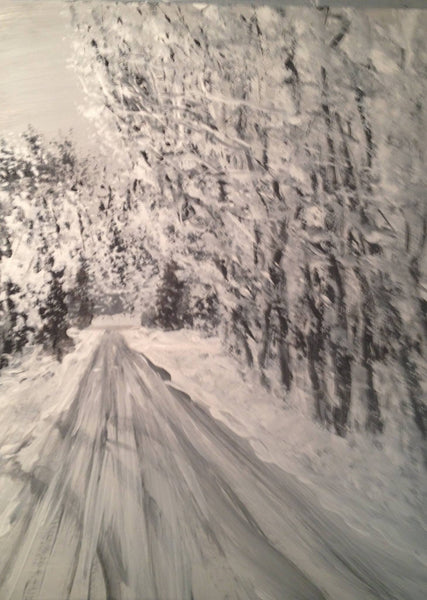 New snow on road to the lake