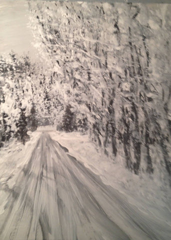 New snow on road to the lake