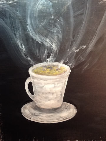 Steam off a cup of tea