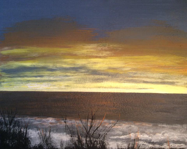 Sunset ending January on Lake Michigan