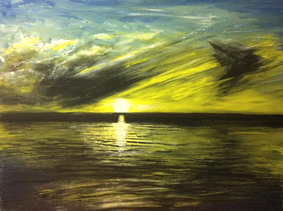 Sunset in Michigan at the bend of Tawas Bay